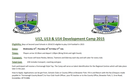 Our Under-14 Summer Camp at Lissan is coming soon…..