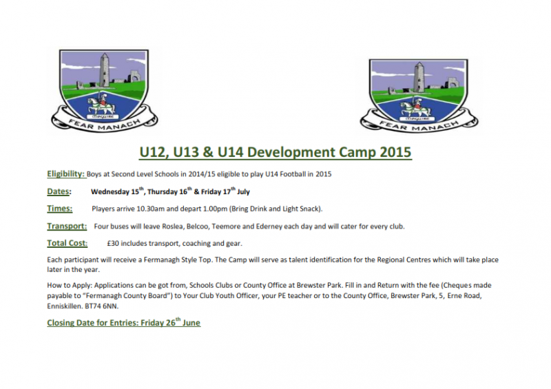 Our Under-14 Summer Camp at Lissan is coming soon…..