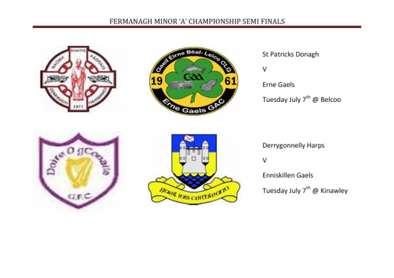 Fermanagh Minor ‘A’ and ‘B’ Champ Semi Finals