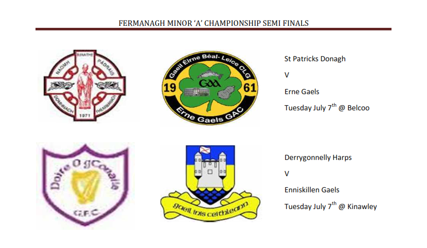 Fermanagh Minor ‘A’ and ‘B’ Champ Semi Finals