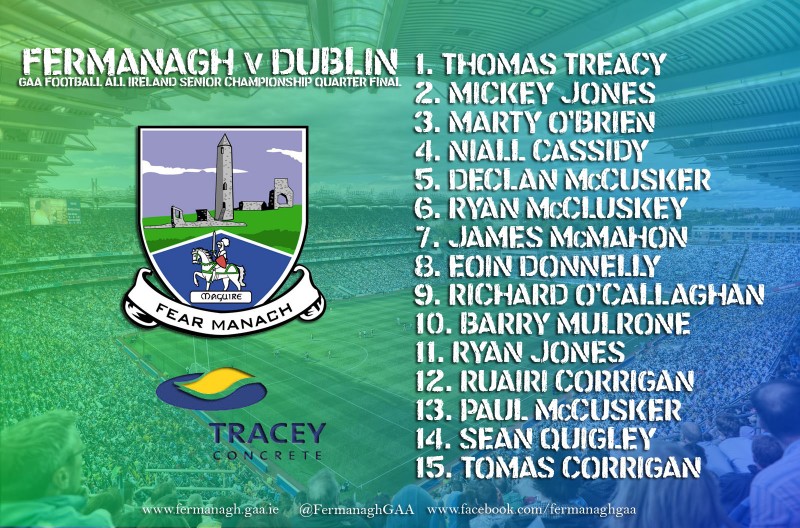 Fermanagh TEAM named to face Dublin this Sunday