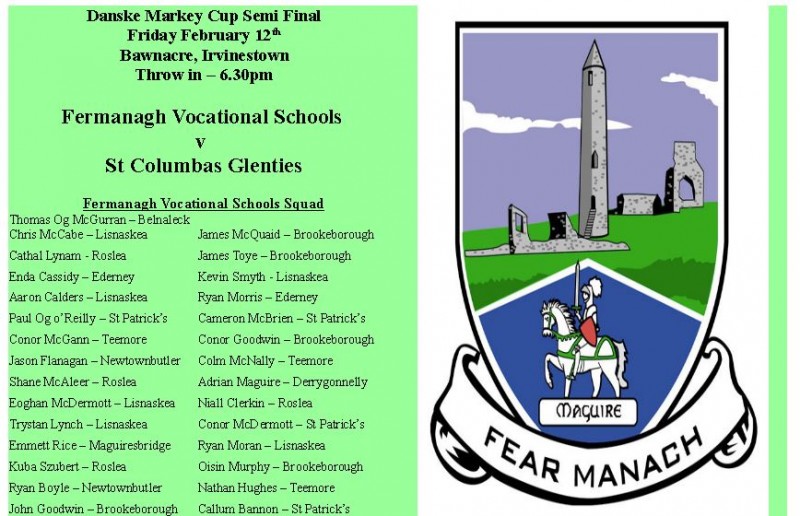 Good luck to Fermanagh Vocational Schools on Friday