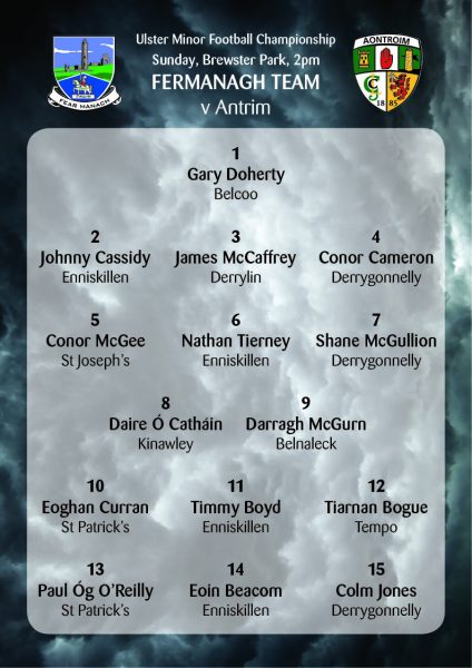 Fermanagh Minor Team named to face Antrim