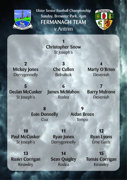Fermanagh Senior team named to face Antrim