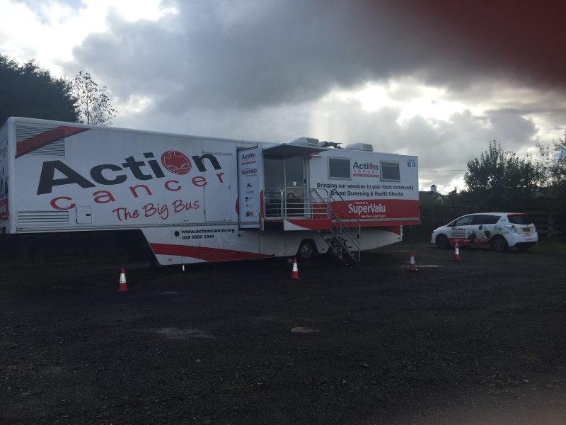 Action Cancer’s Big Bus visited Derrygonnelly Harps