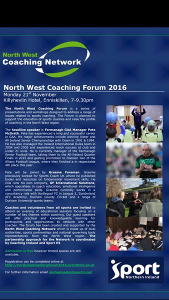 North West Coaching Forum 2016