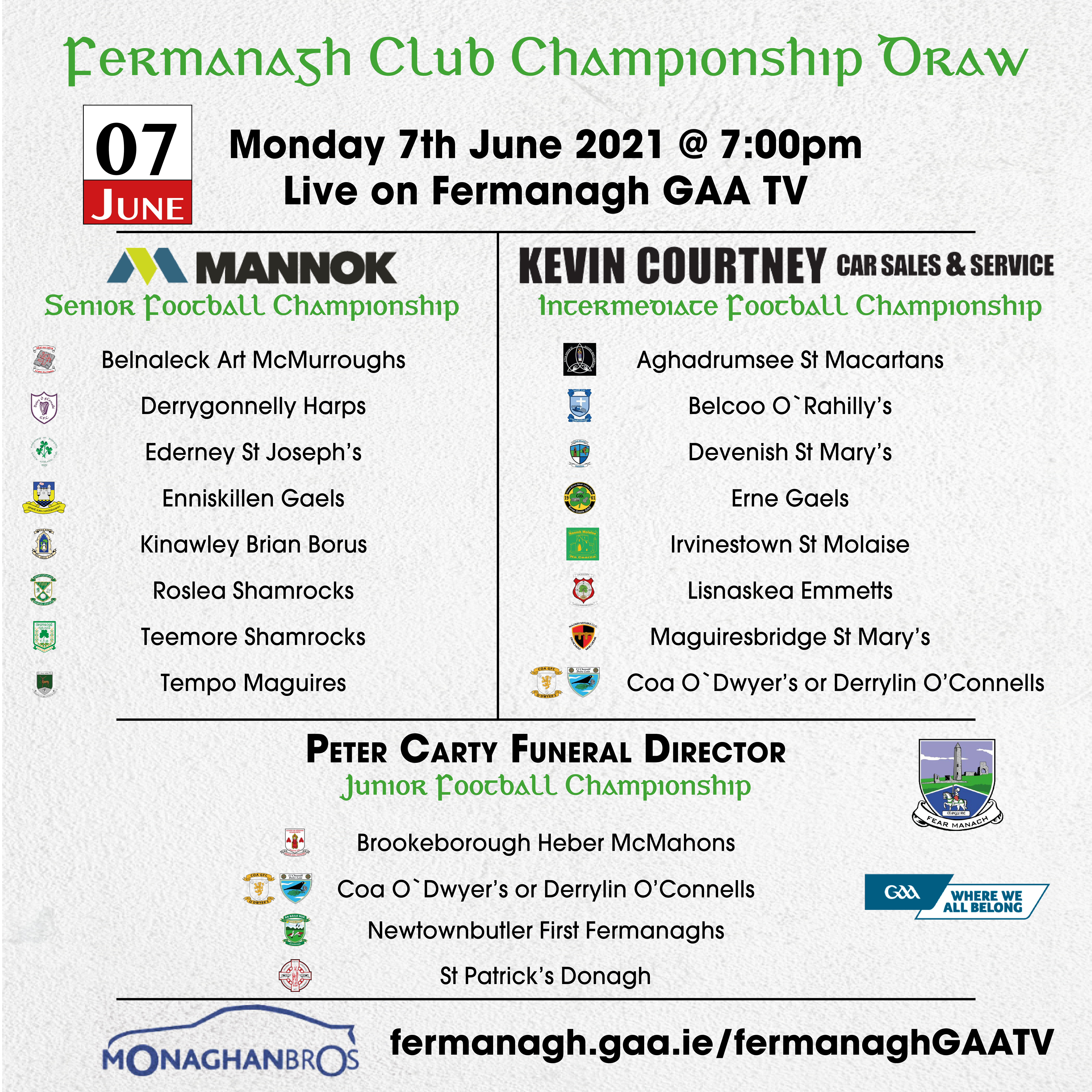 2021 Fermanagh Club Championships Draw