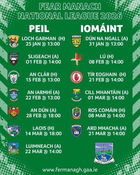 Fermanagh National League Fixtures 2026